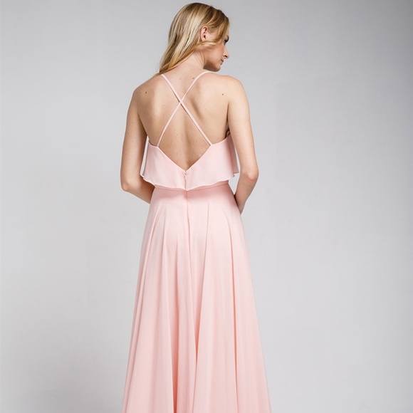 Pink Bridesmaids Evening Prom Chiffon Dress 2-18 - Picture 3 of 5
